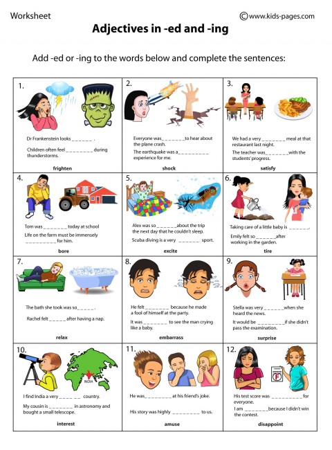 Adjectives in ed and ing 1